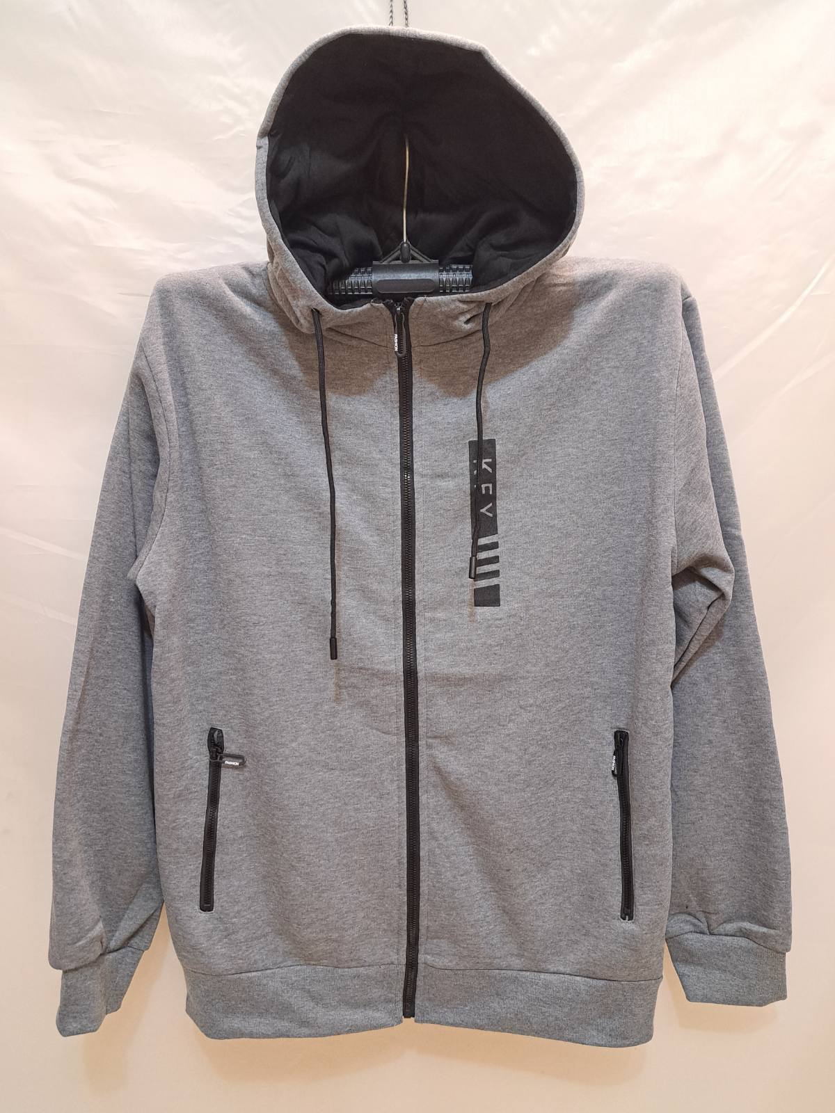 Кофта спорт Giang (3XL-7XL) 2326B grey (зима)