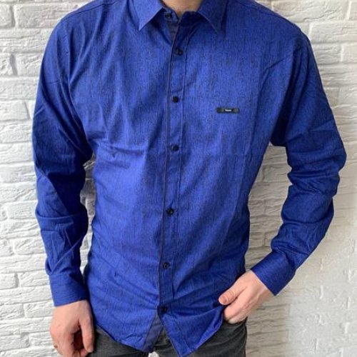 Рубашка Nik (M-3XL) 55485 blue (деми) Nik 55485 blue