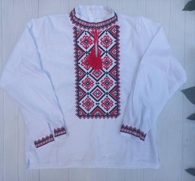 Вышиванка Кузя (S-3XL) 057 white (деми)