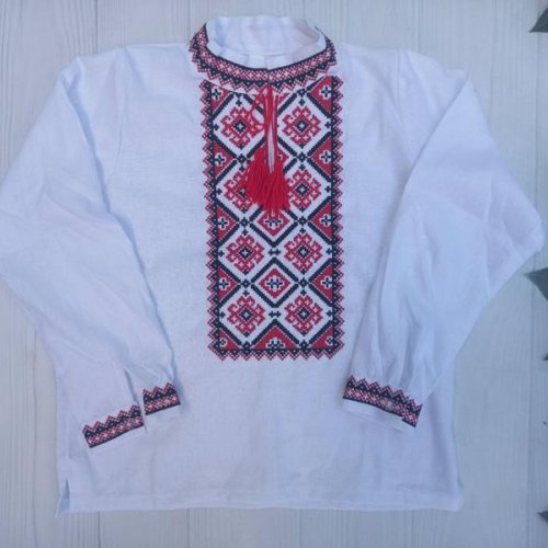 Вышиванка Кузя (S-3XL) 057 white (деми) Кузя 057 white