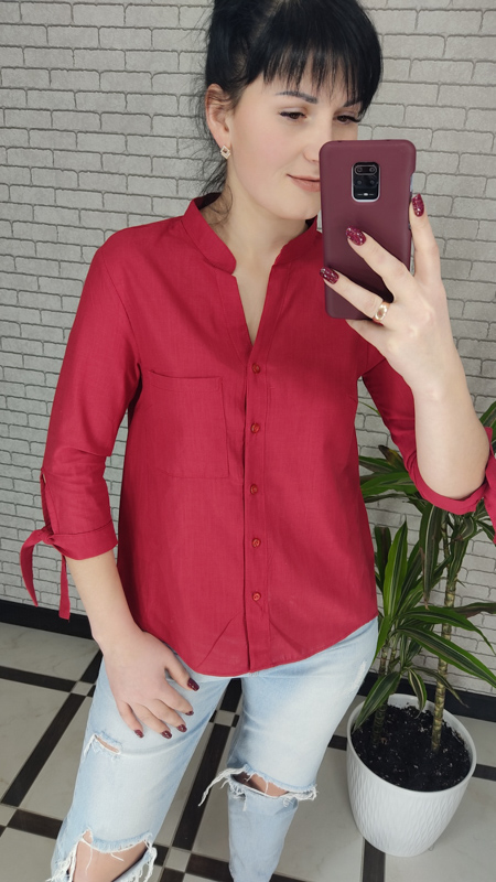 Рубашка Shipi (S-XL) 3085 red (деми)