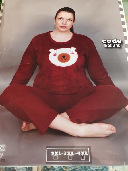 Пижама HomeWear (2XL-4XL) 5838 wine (зима)