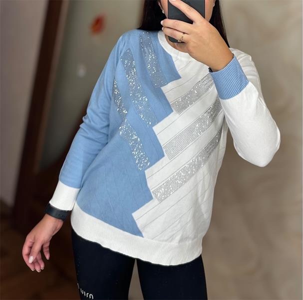 Свитер Shipi (48-54) 24044 white-l.blue (деми)