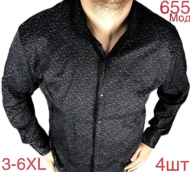 Рубашка Надийка (3XL-6XL) 655-2 black (деми)