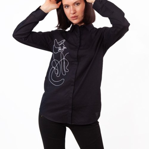 Рубашка Shipi (S-XL) Кошка black (деми) Shipi Кошка black