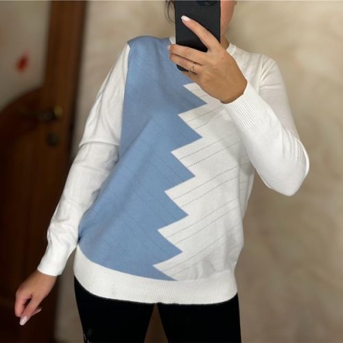 Свитер Shipi (48-54) 24043 white-l.blue (деми) Shipi 24043 white-l.blue