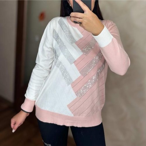 Свитер Shipi (48-54) 24044 pink-white (деми) Shipi 24044 pink-white