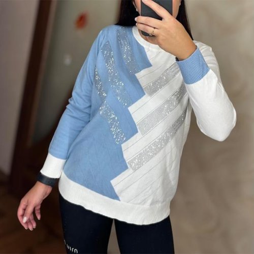 Свитер Shipi (48-54) 24044 white-l.blue (деми) Shipi 24044 white-l.blue