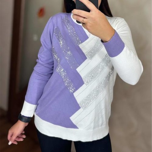 Свитер Shipi (48-54) 24044 white-lilac (деми) Shipi 24044 white-lilac