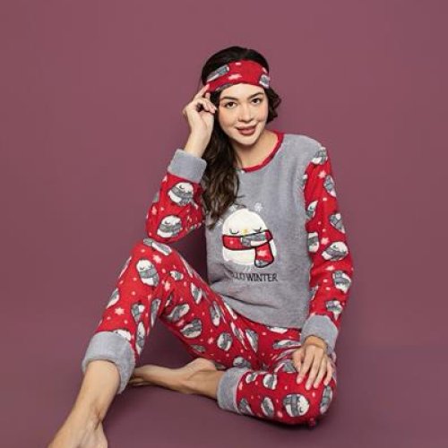 Пижама HomeWear (M-2XL) HW50 red (зима) HomeWear HW50 red