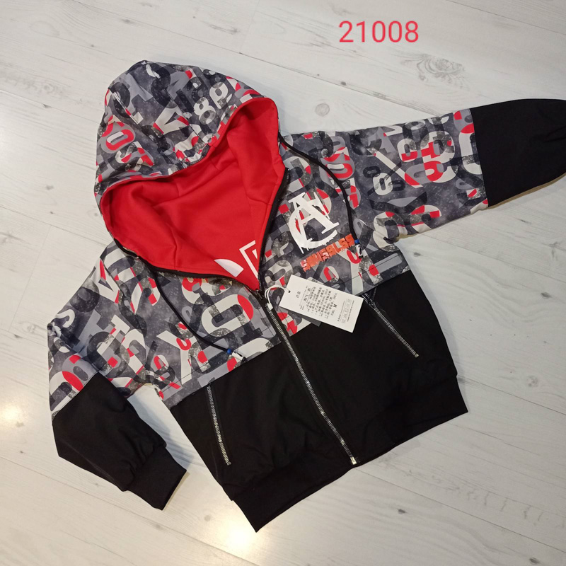Куртка Malibu2 (M-2XL) 21008 black-red (деми)