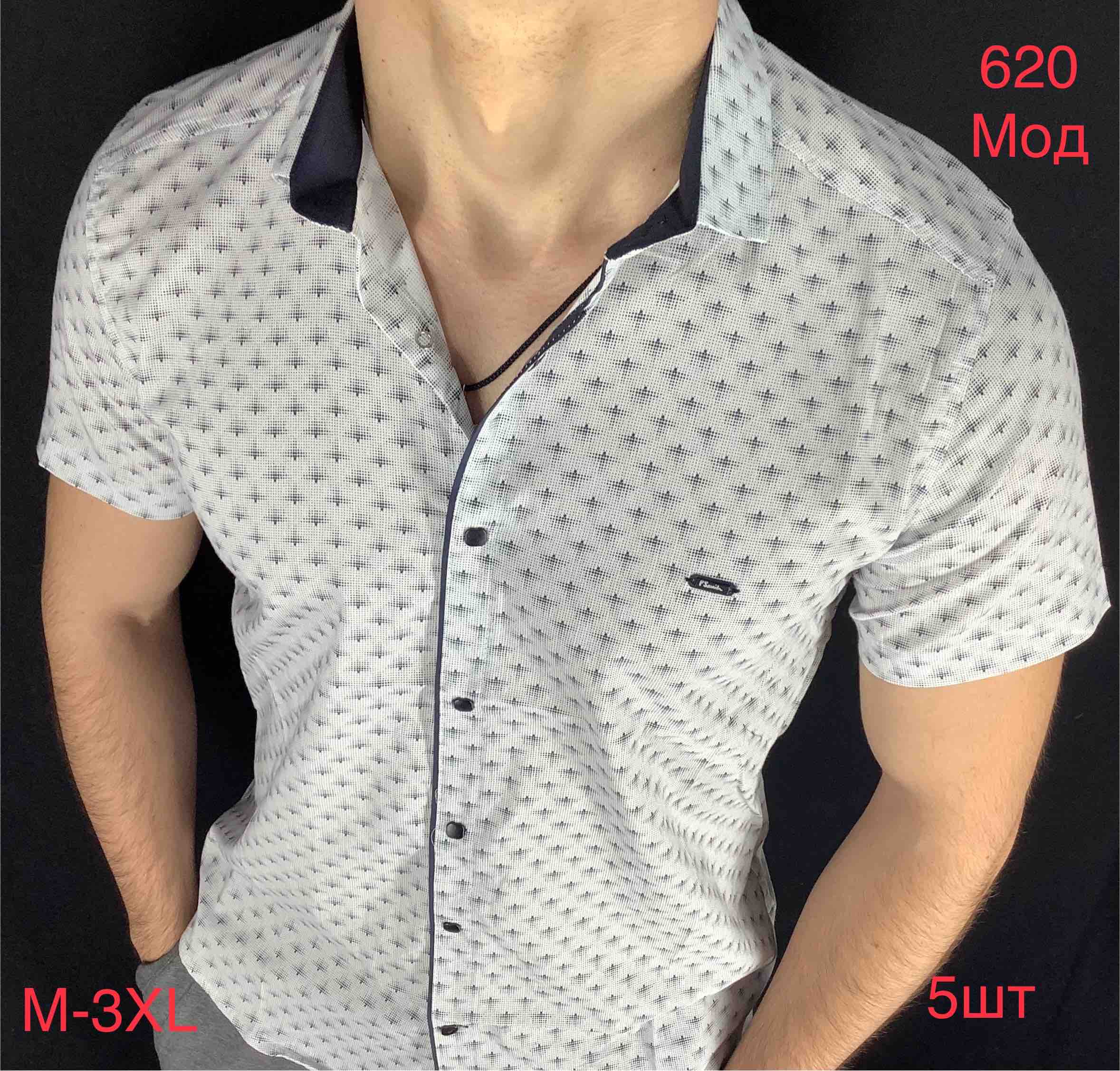 Рубашка Надийка (M-3XL) 620 white (лето)
