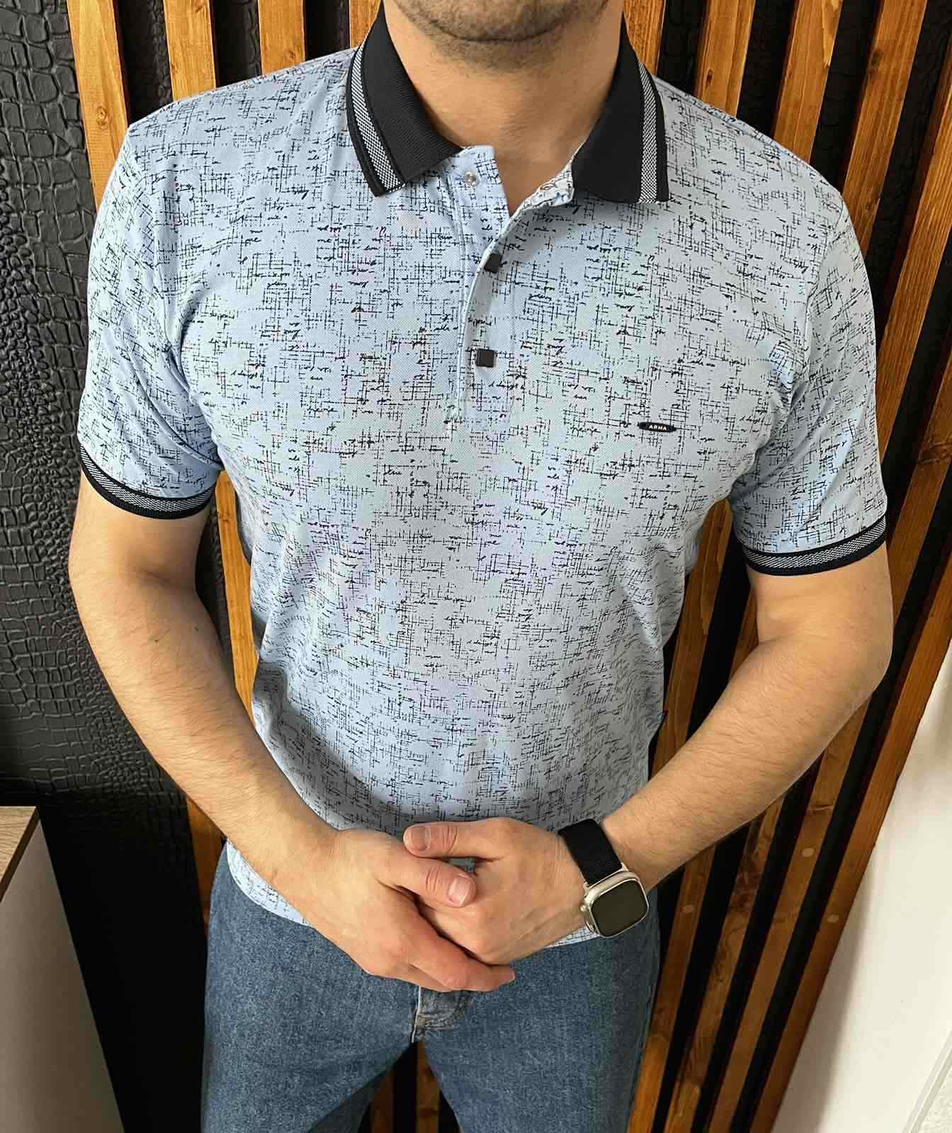 Футболка Nik (M-2XL) 34343 l.blue (лето)