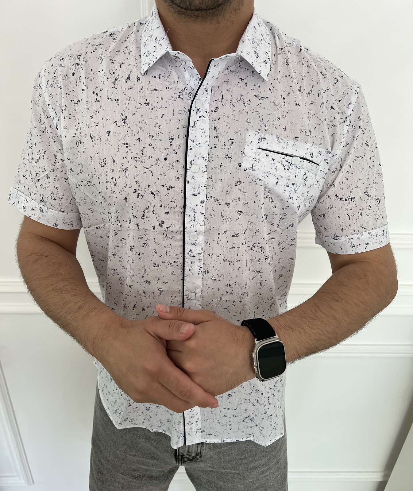 Рубашка Nik (L-2XL) 34407 white (лето)