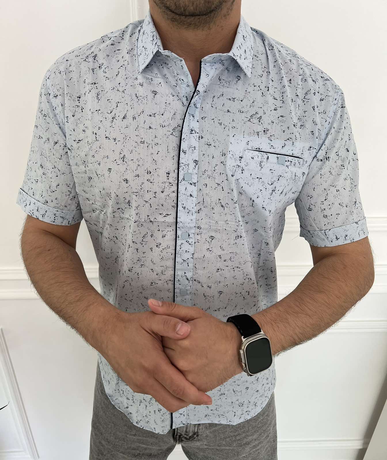 Рубашка Nik (L-2XL) 34409 l.blue (лето)
