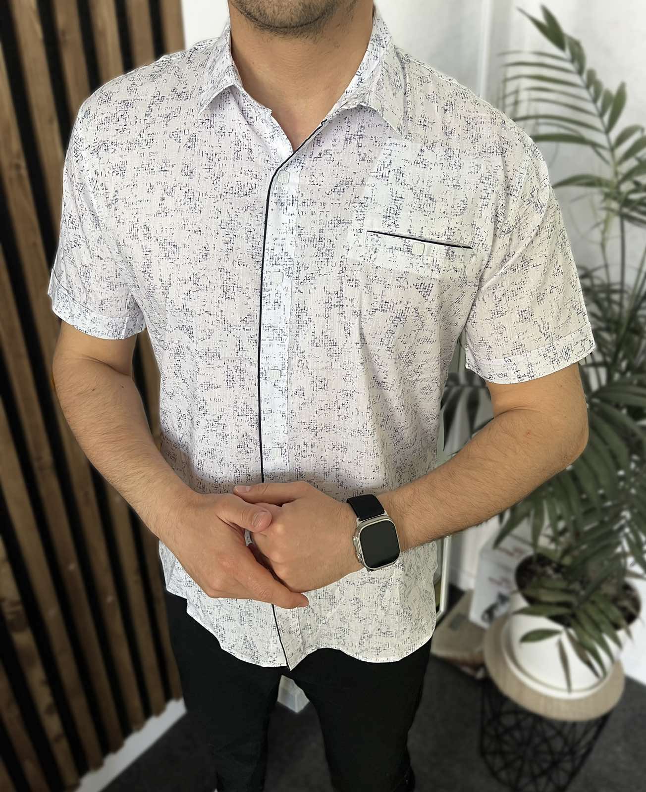Рубашка Nik (L-2XL) 34415 white (лето)