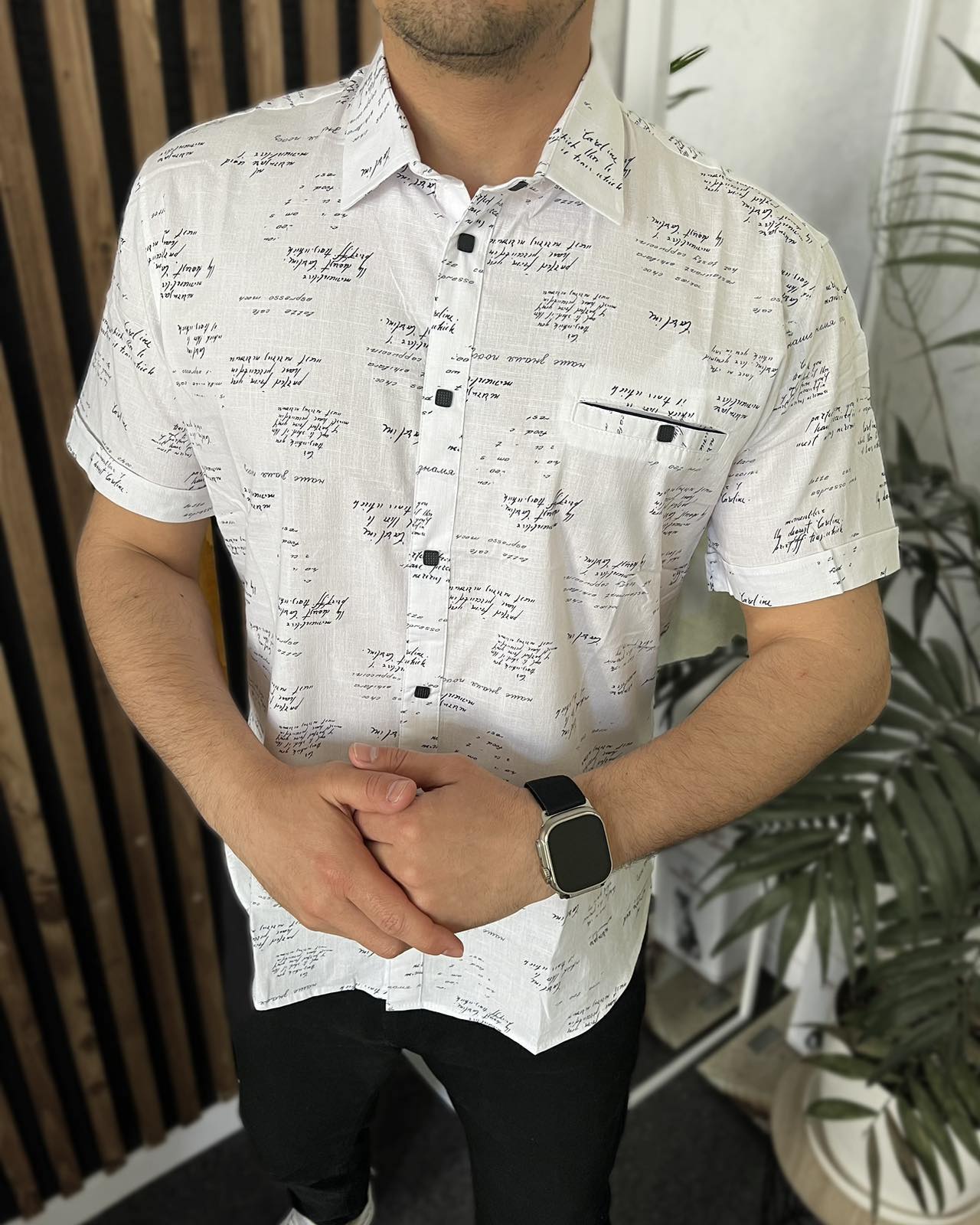Рубашка Nik (L-2XL) 34416 white (лето)