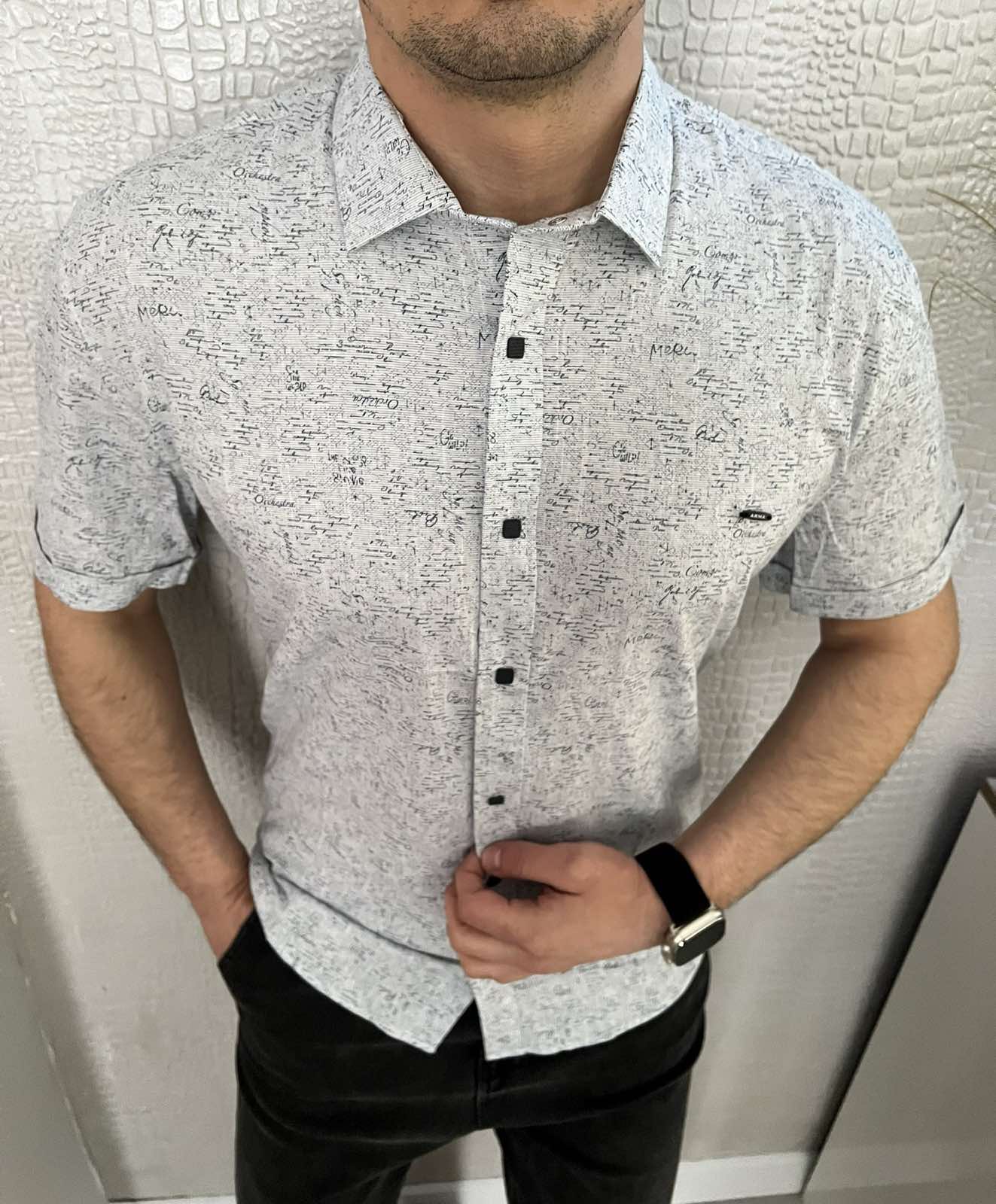Рубашка Nik (L-2XL) 34418 l.grey (лето)