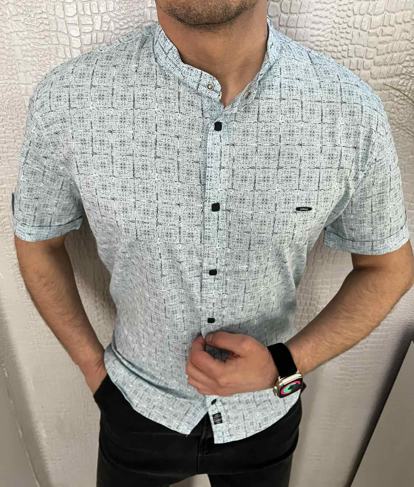 Рубашка Nik (L-2XL) 34425 l.blue (лето)