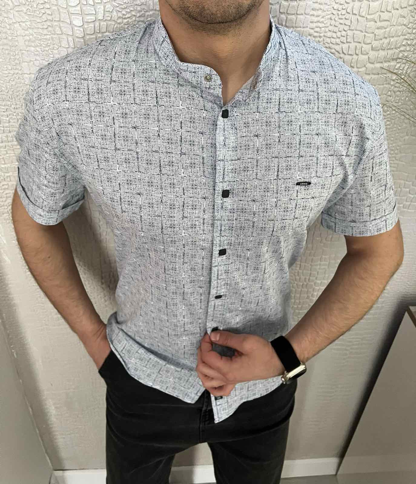 Рубашка Nik (L-2XL) 34429 l.blue (лето)