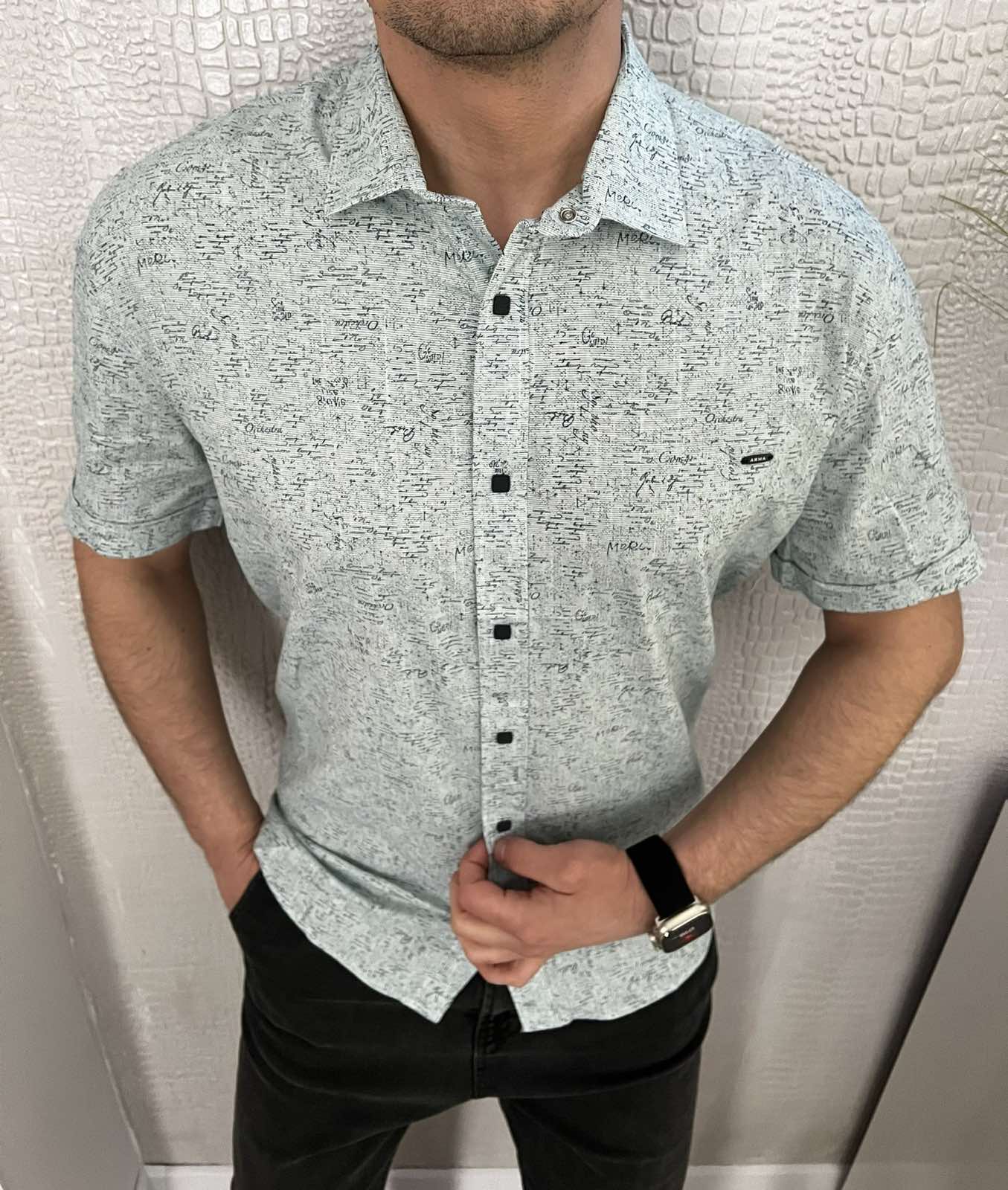 Рубашка Nik (L-2XL) 34432 l.blue (лето)