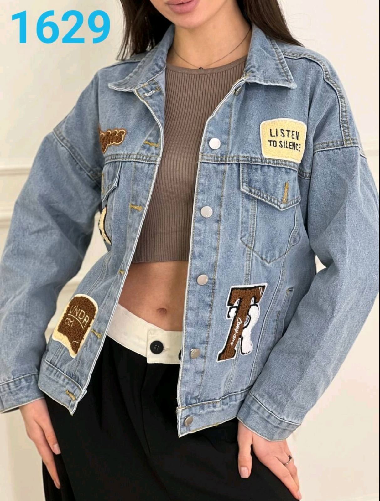 Куртка Jeans Style (M-XL) 1629 l.blue (деми)