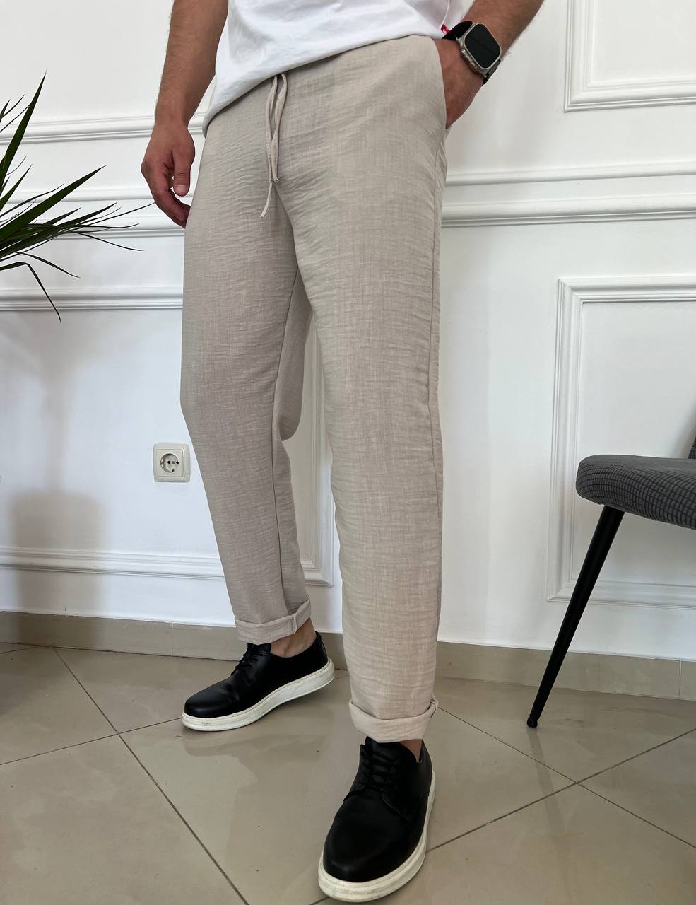Штаны Osta Brand (46-56) 128 beige (деми)
