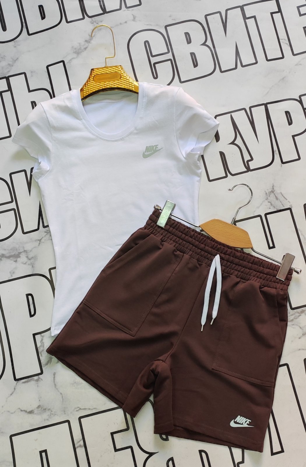 Костюм Sport style (44-52) 13 white-brown (лето)