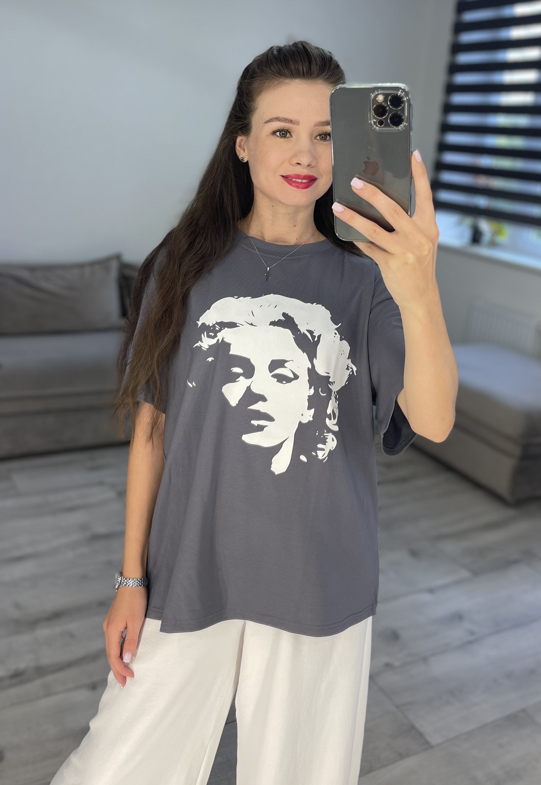 Футболка S.Style (one size) 56-5 grey-white (лето)