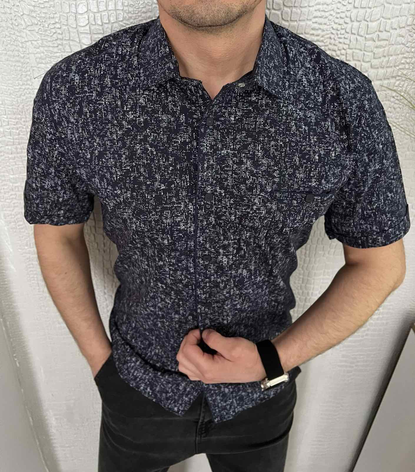 Рубашка Nik (L-2XL) 54691 navy (лето)