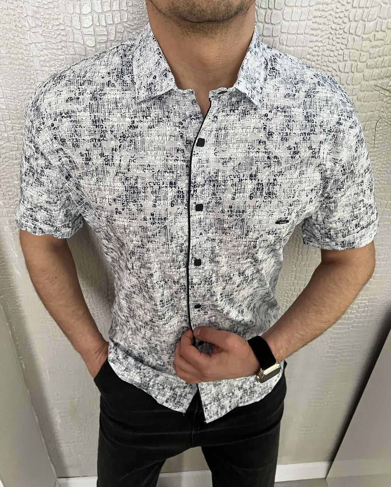 Рубашка Nik (L-2XL) 54694 grey (лето)