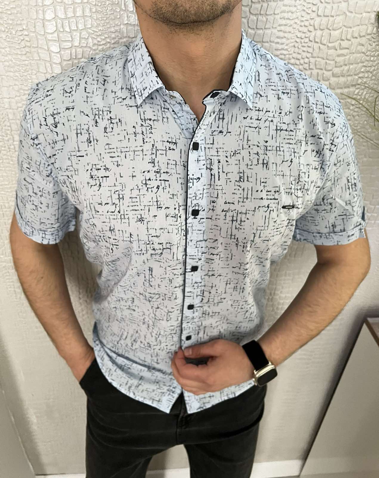 Рубашка Nik (L-2XL) 54699 l.blue (лето)