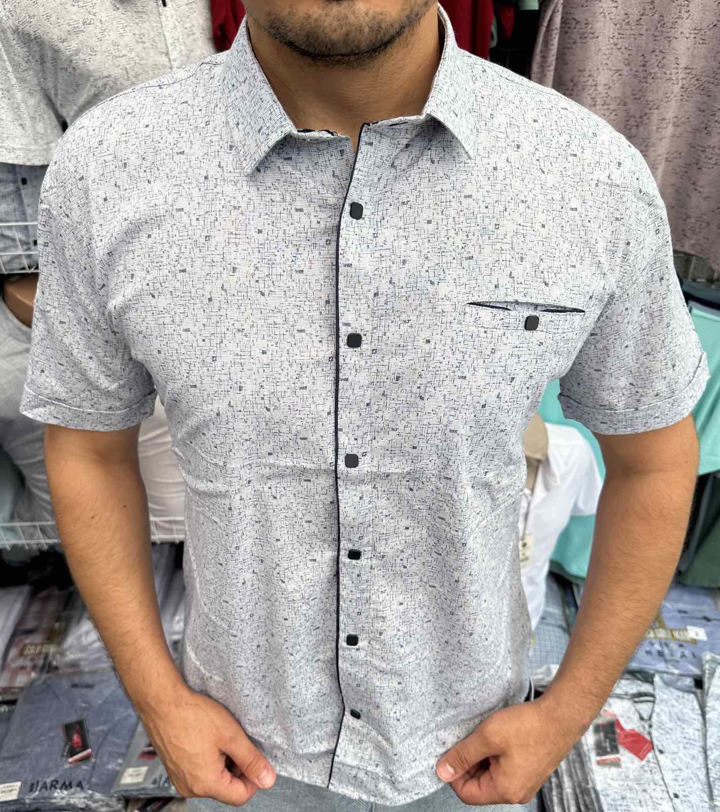 Рубашка Nik (3XL-6XL) 54702 l.grey (лето)