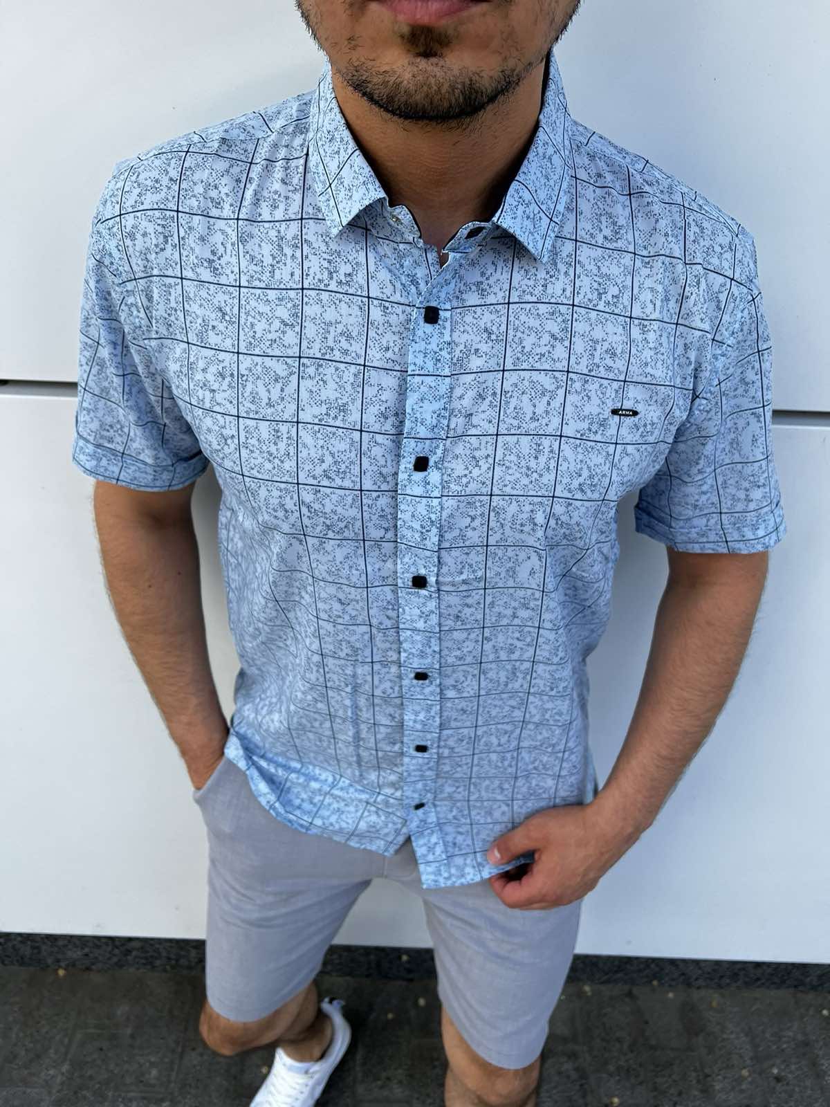 Рубашка Nik (3XL-6XL) 54703 l.blue (лето)