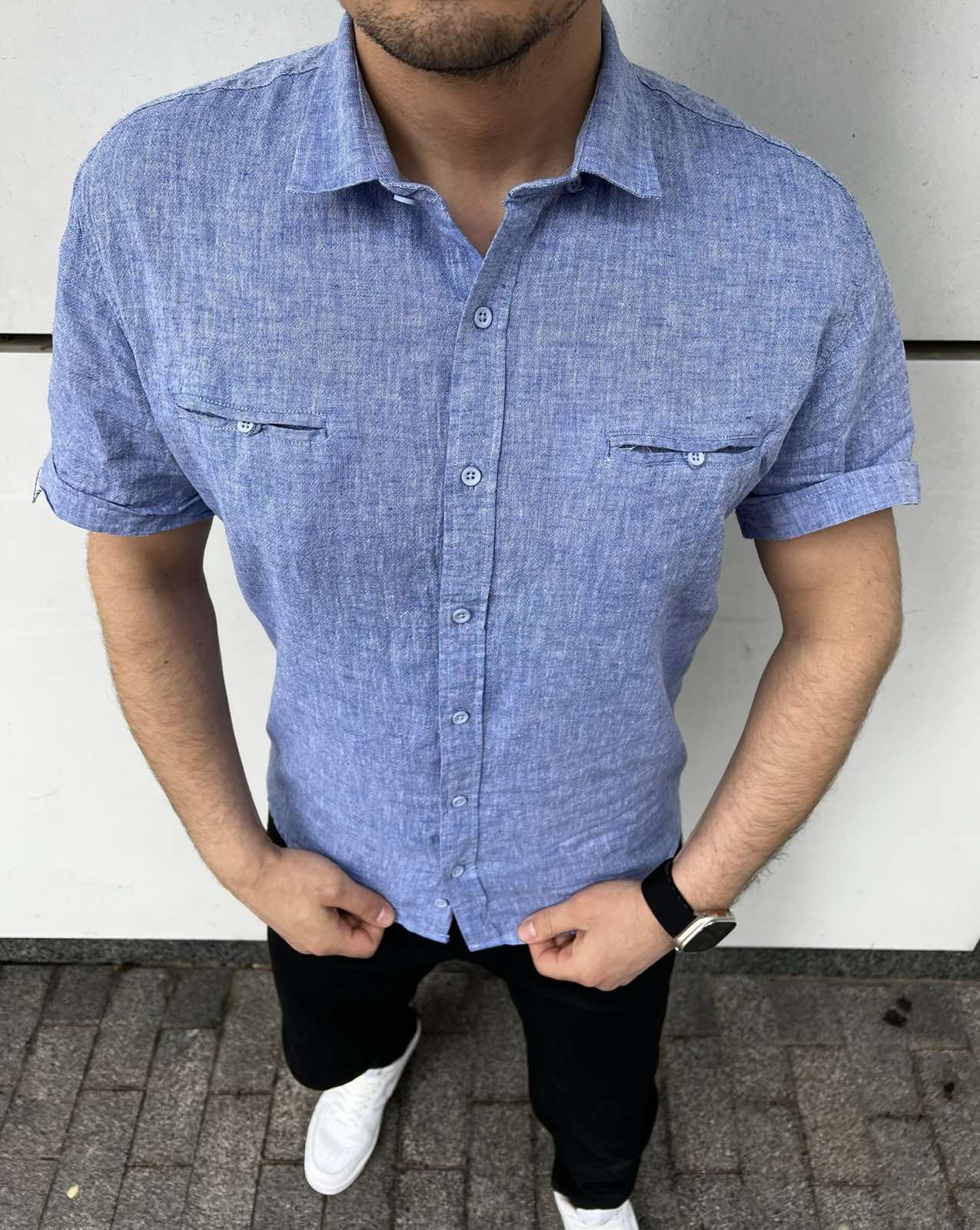 Рубашка Nik (6XL-9XL) 54719 l.blue (лето)