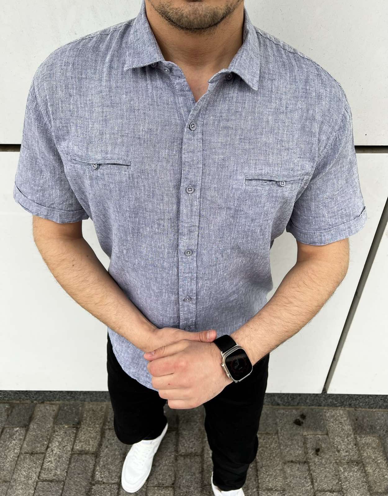 Рубашка Nik (6XL-9XL) 54720 grey (лето)
