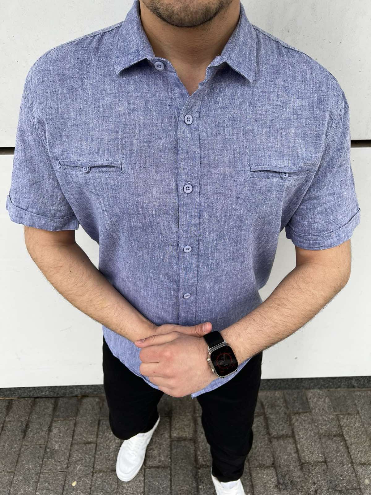 Рубашка Nik (6XL-9XL) 54721 blue (лето)