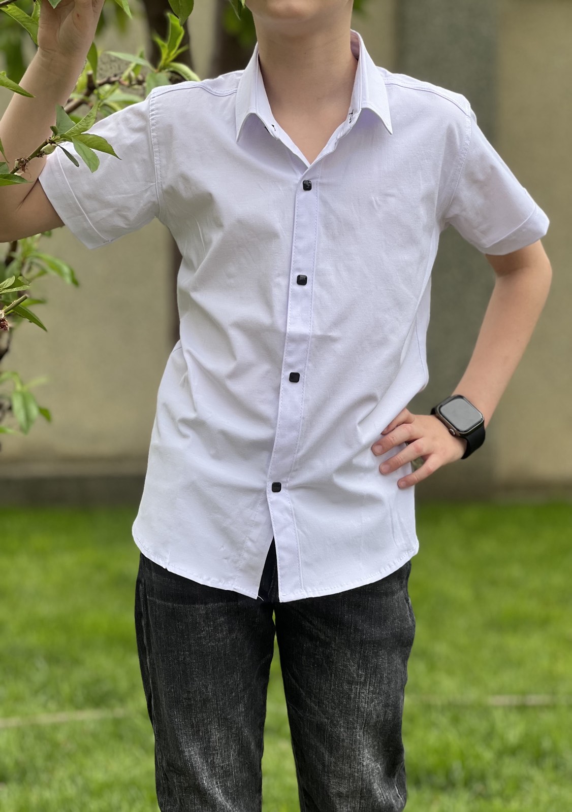 Рубашка Nik (11-16) 54755 white (лето)