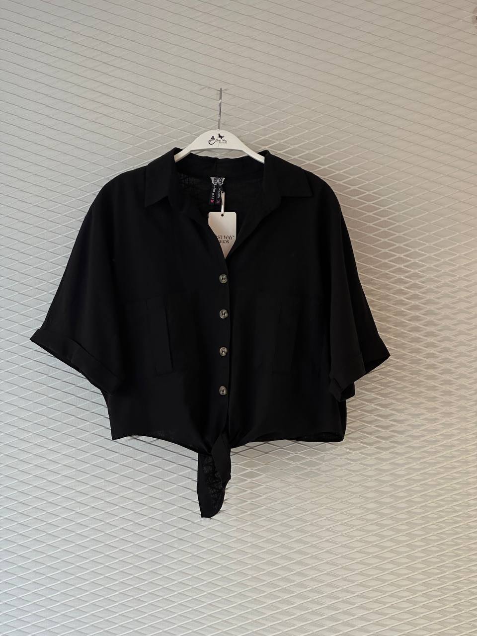 Рубашка New Season (S-L) 2761 black (лето)