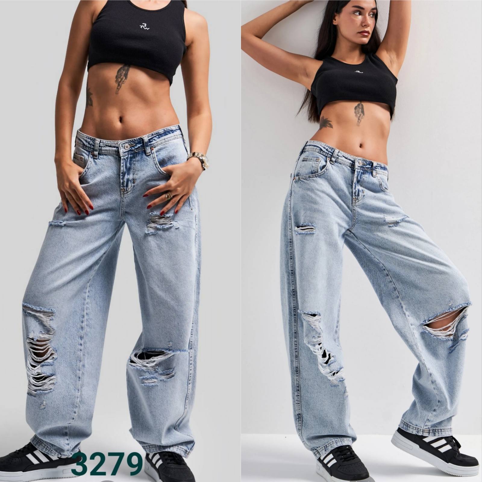Джинсы Jeans Style (34-42) 3279-4 l.blue (лето)