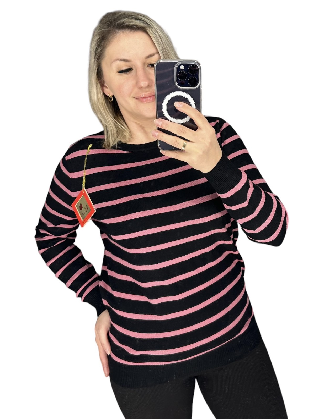 Свитер Novetly Store (48-52) 24004 black-pink (деми)
