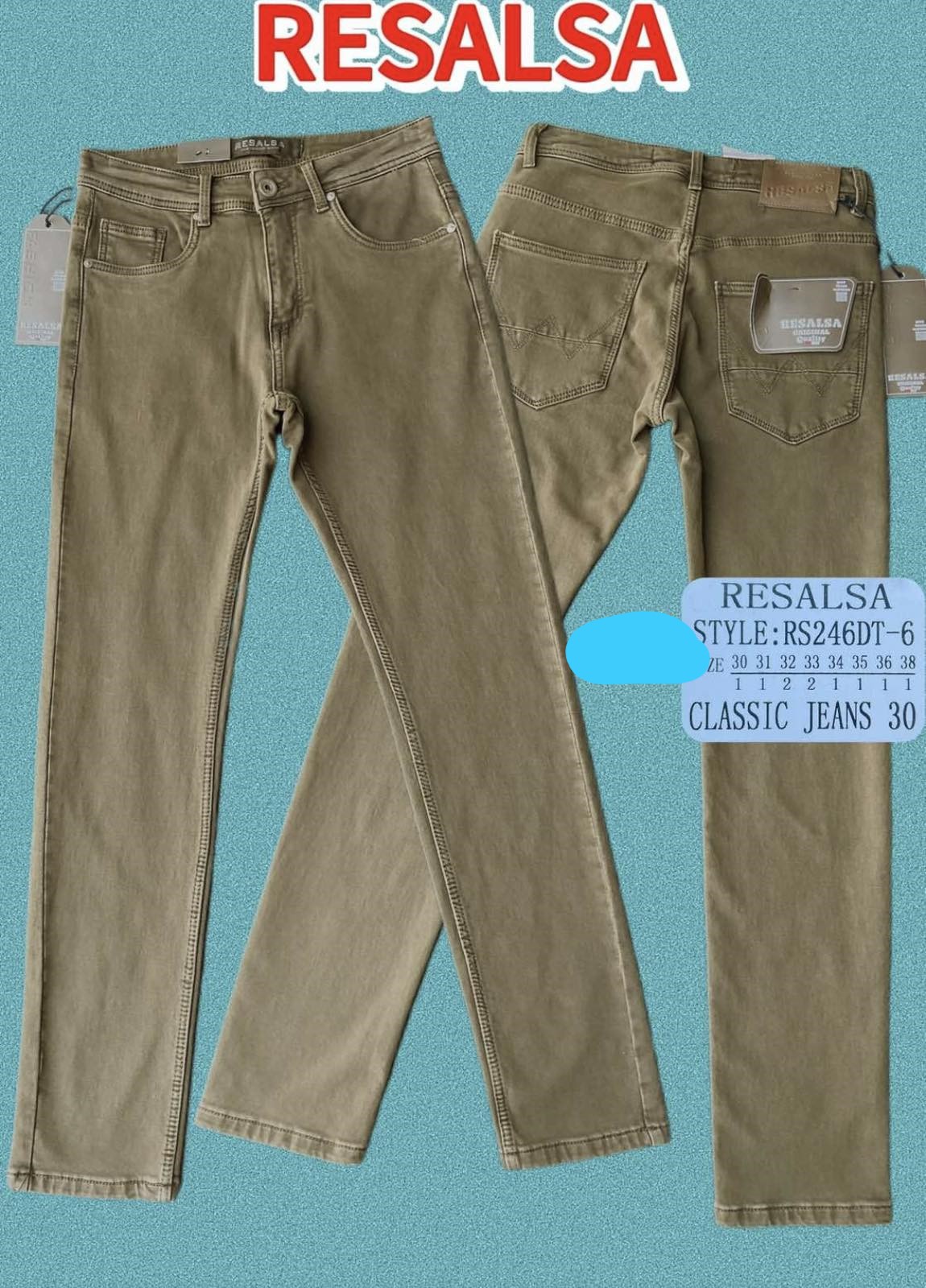 Джинсы God Baron (30-38) 246 khaki (деми)