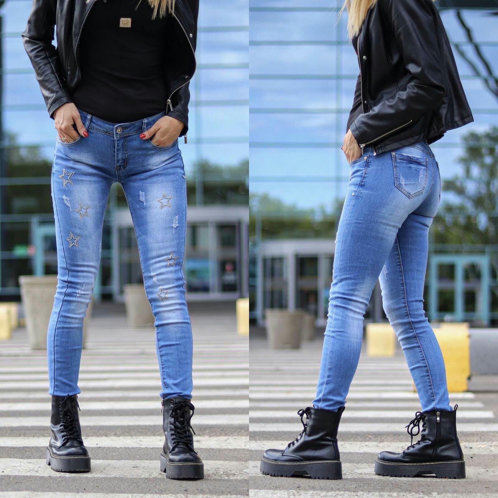 Джинсы Valentina (40-48) V63 l.blue (деми)