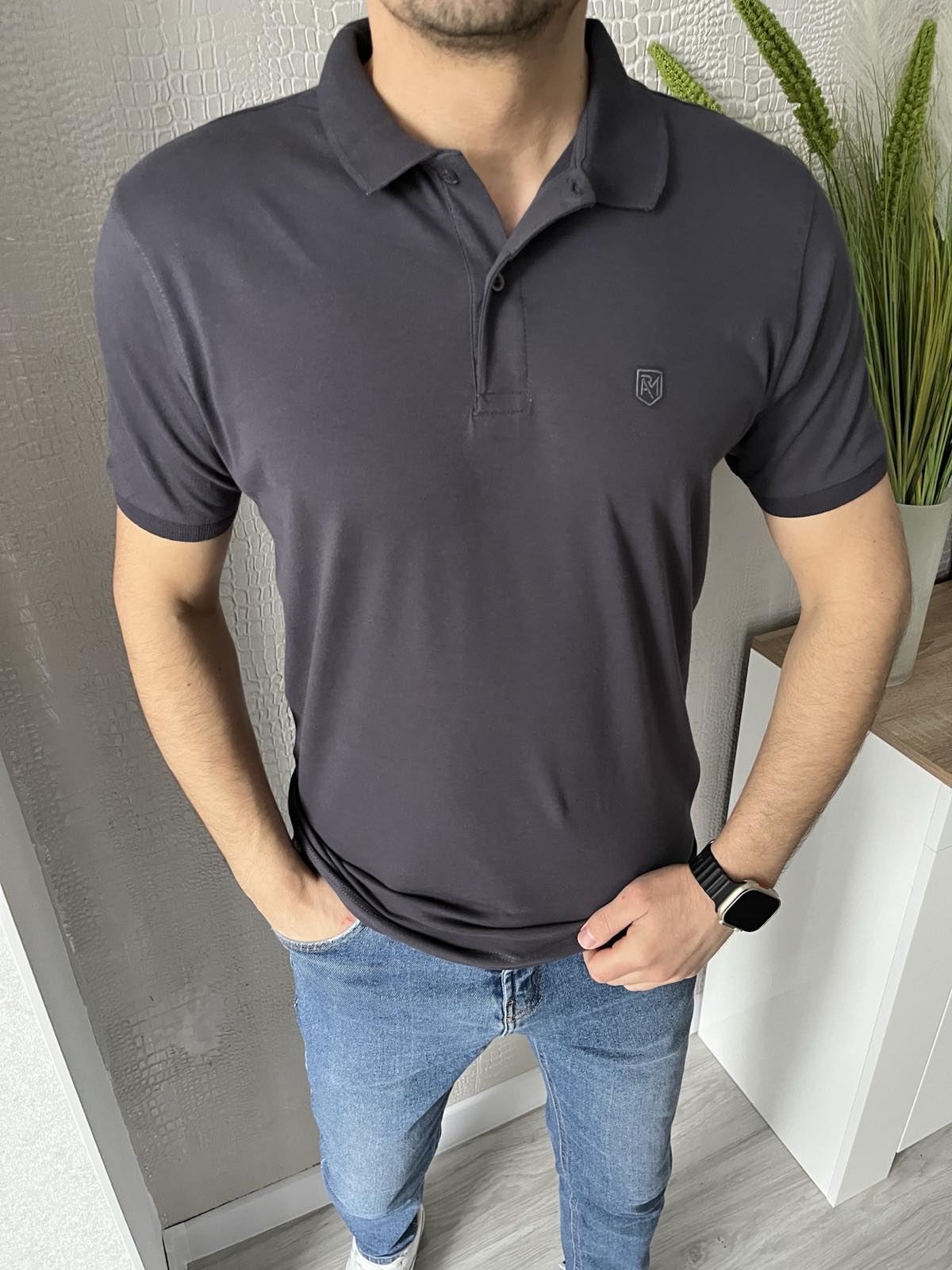 Футболка Nik (M-2XL) 54949 grey (лето)