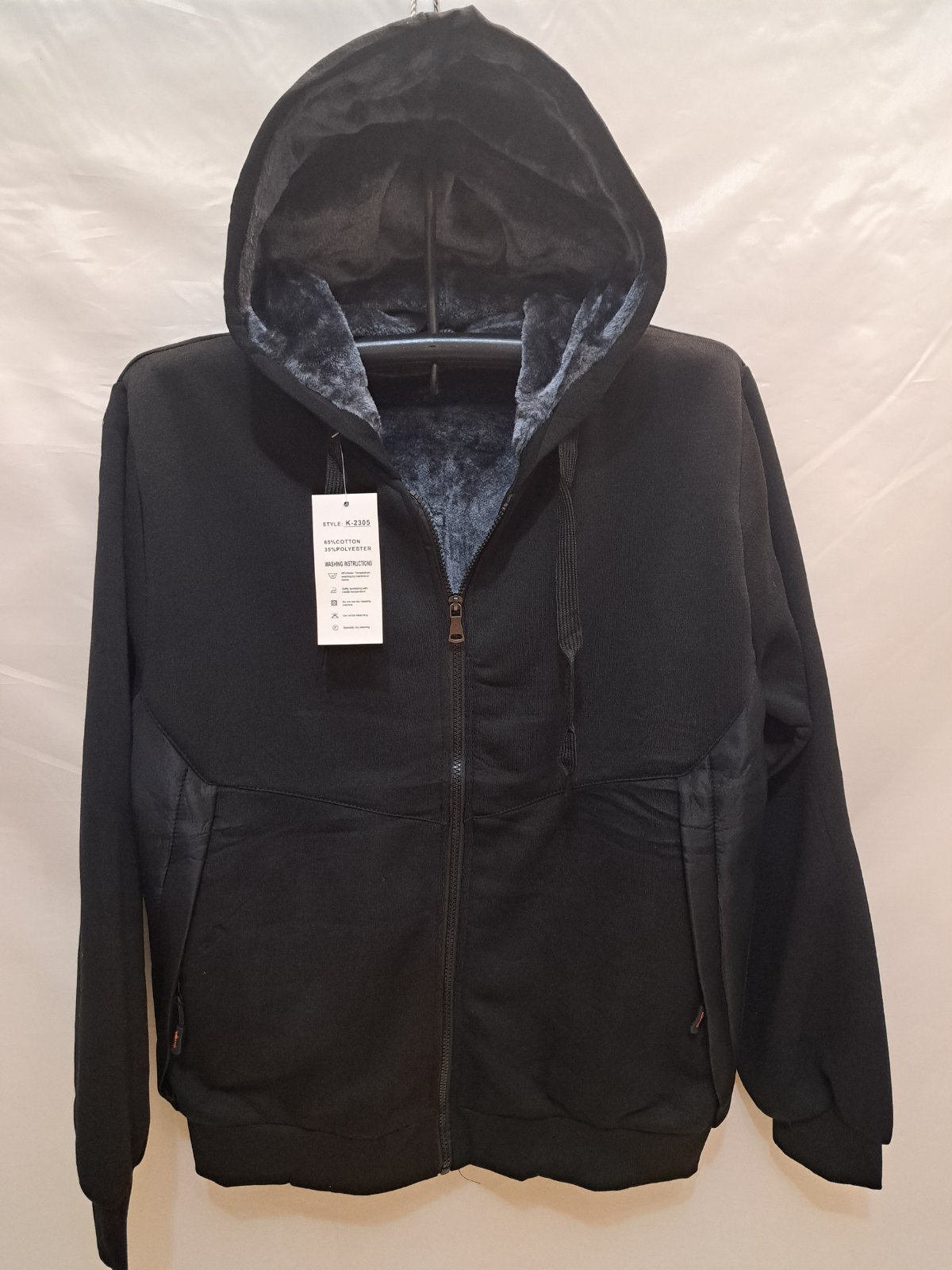 Кофта спорт Giang (M-3XL) K2305 black (зима)