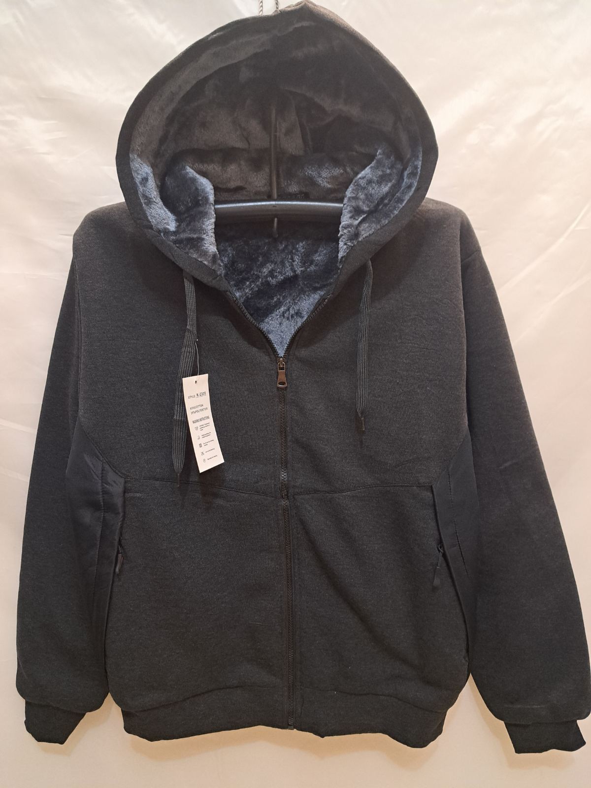 Кофта спорт Giang (M-3XL) K2305 d.grey (зима)