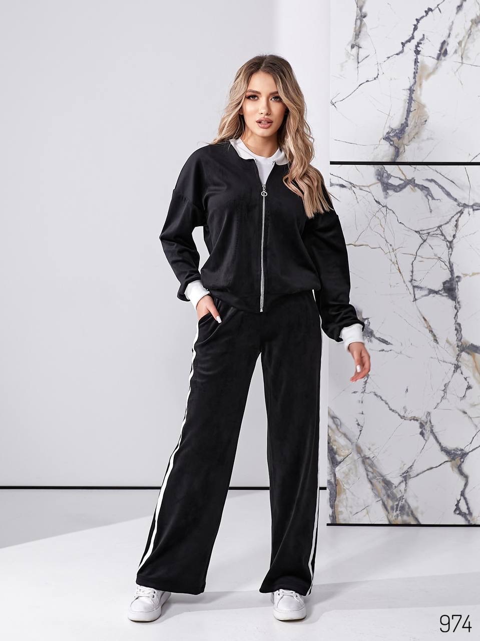 Костюм спорт Romeo life (42-56) 974 black (деми)