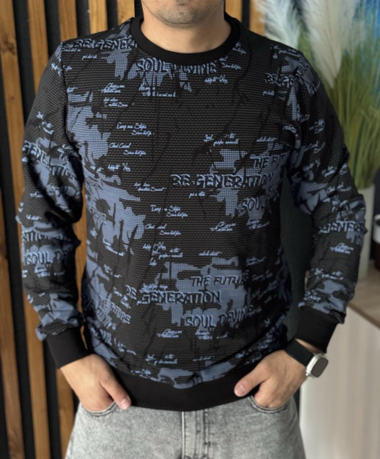 Свитер Nik (L-3XL) 55031 black (деми)