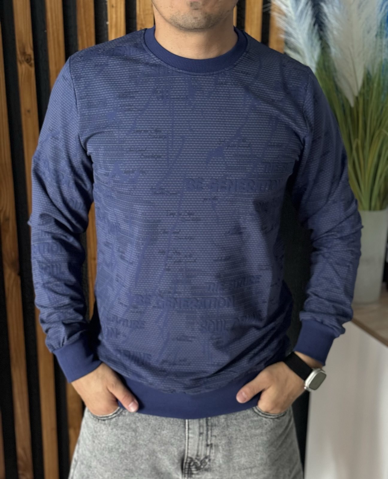 Свитер Nik (L-3XL) 55033 blue (деми)