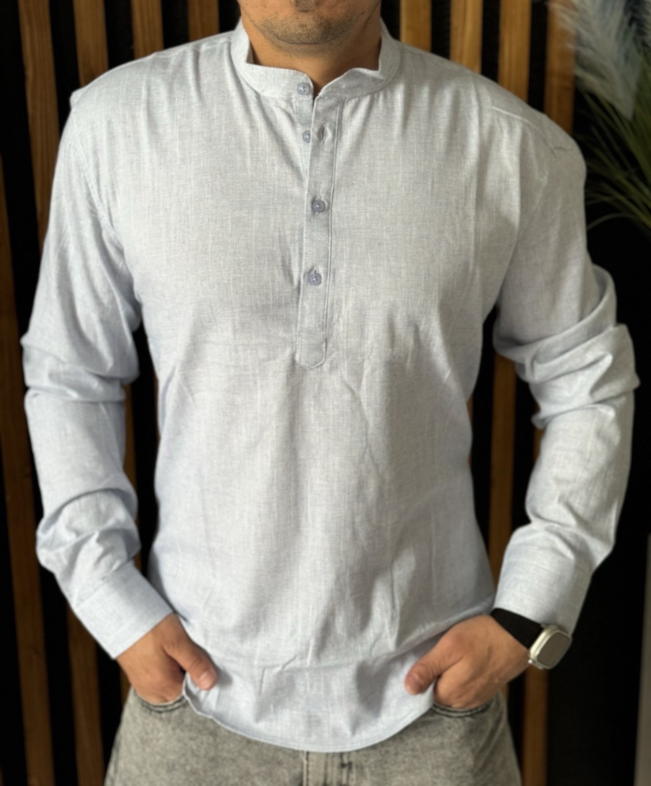 Рубашка Nik (L-3XL) 55040 l.grey (деми)
